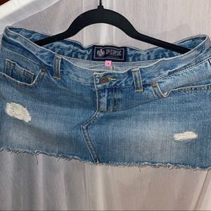 Vintage Pink Mini Denim Skirt